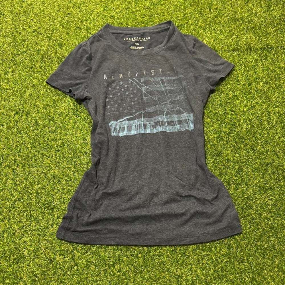 Aeropostale gray black t shirt